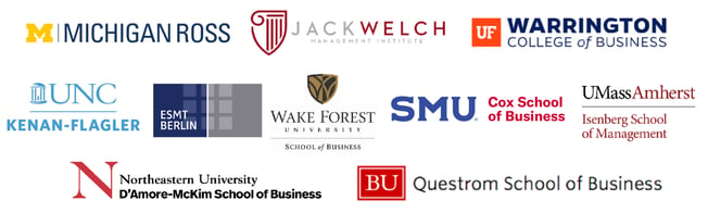 Online MBA 2023 July School Logos